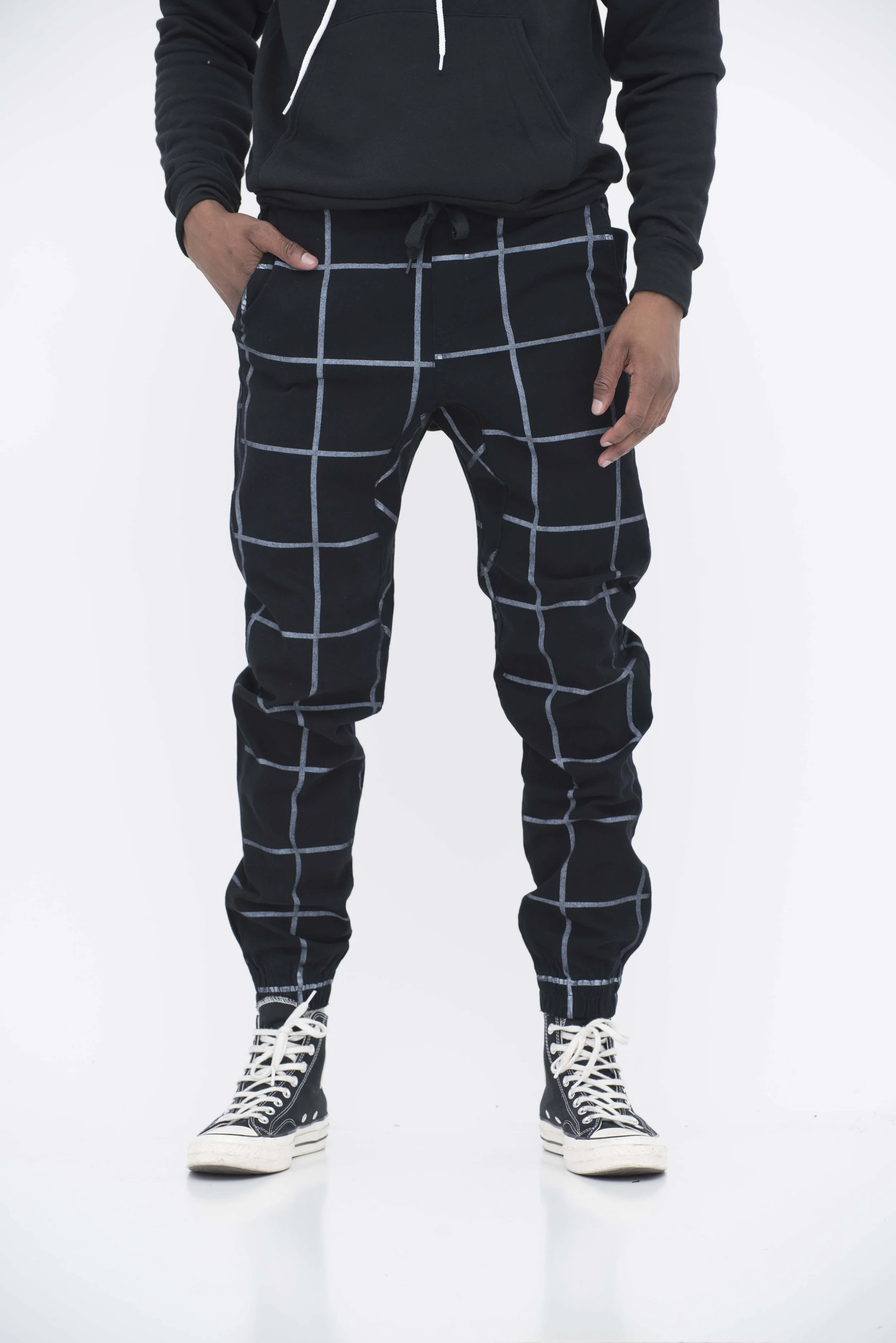 Checkered Jogger Pants Neo Blue